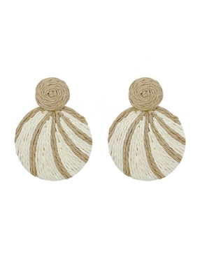 Aretes largos circulares Map con acabado texturizado