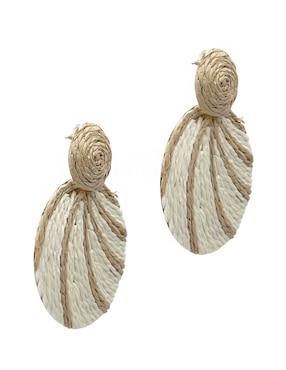 Aretes largos circulares Map con acabado texturizado