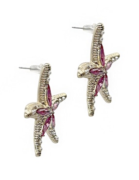 Aretes largos de estrella Map con acabado brillante