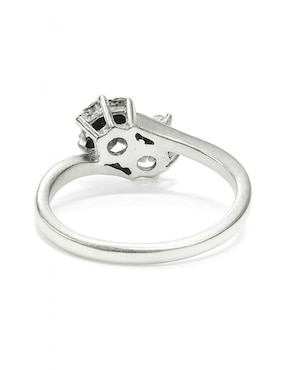 Anillo Casa Michel Joyeria 14 k de oro blanco diamante pulido