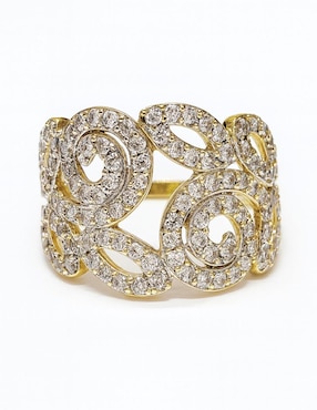Anillo Casa Michel Joyeria 14 k de oro amarillo circonita pulido