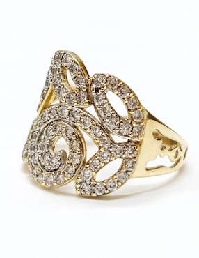 Anillo Casa Michel Joyeria 14 k de oro amarillo circonita pulido