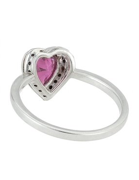 Anillo de corazón Casa Michel Joyeria 14 k de oro blanco diamante pulido