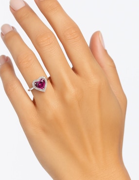 Anillo de corazón Casa Michel Joyeria 14 k de oro blanco diamante pulido