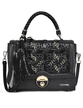 Bolsa satchel Cuadra de piel para mujer