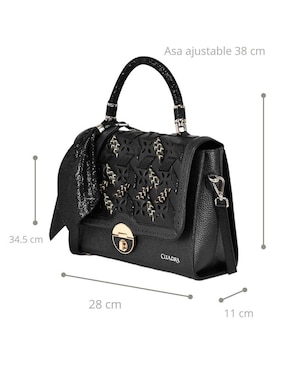 Bolsa satchel Cuadra de piel para mujer