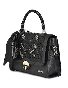 Bolsa satchel Cuadra de piel para mujer