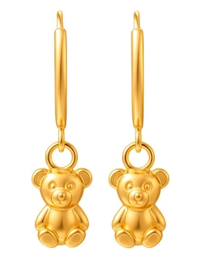Arracadas de oso Lenna de oro 10 k con acabado texturizado