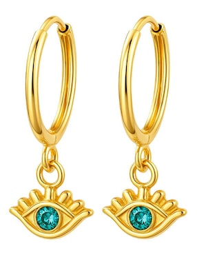 Arracadas de ojo turco Lenna de oro 10 k con acabado brillante zirconia
