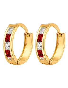 Arracadas de reno Lenna de oro 14 k con acabado brillante zirconia