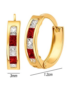Arracadas de reno Lenna de oro 14 k con acabado brillante zirconia