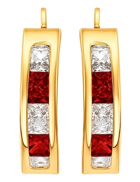 Arracadas de reno Lenna de oro 14 k con acabado brillante zirconia