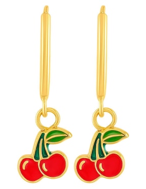 Arracadas de cereza Lenna de oro 14 k con acabado esmaltado