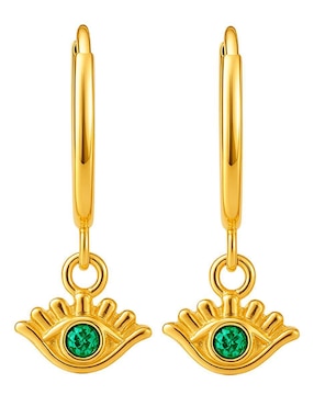 Arracadas de ojo turco Lenna de oro 14 k con acabado brillante zirconia