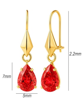 Aretes largos de gota Lenna de oro 10 k con acabado brillante zirconia