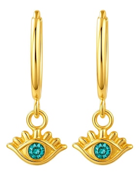 Arracadas de ojo turco Lenna de oro 14 k con acabado brillante zirconia