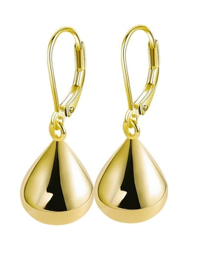 Aretes largos de gota Xtellar 14 K con acabado baño de oro