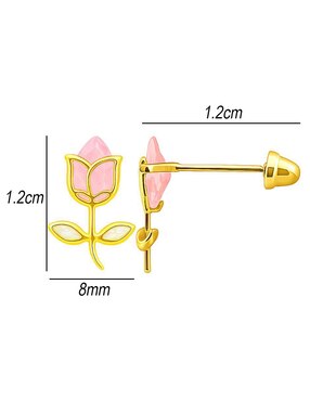 Broqueles de flor Lenna de oro 10 K con acabado brillante zirconia