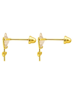 Broqueles de flor Lenna de oro 14 K con acabado brillante zirconia