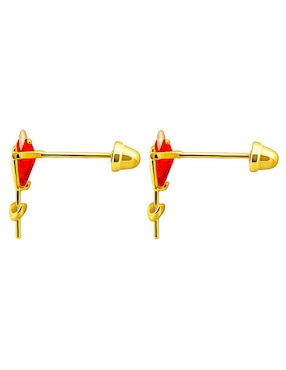 Broqueles de flor Lenna de oro 14 K con acabado brillante zirconia