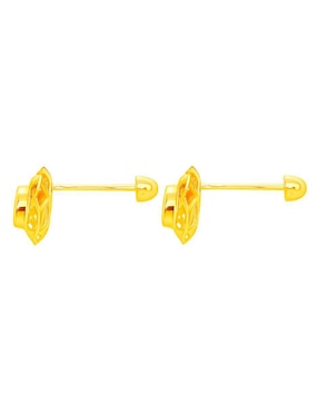 Broqueles de flor Lenna de oro 14 K con acabado brillante zirconia