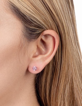Broqueles Lenna de oro 14 K con acabado brillante cristal