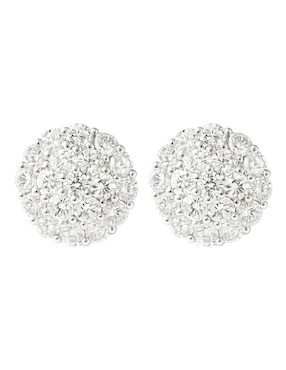 Broqueles Lenna de oro 14 K con acabado brillante cristal