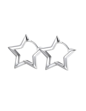 Aretes cortos de estrella Xtellar de plata P 925 con acabado pulido