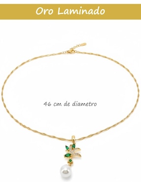 Aretes y collar de colibrí Cm-Top de oro laminado