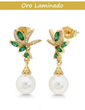 Aretes y collar de colibrí Cm-Top de oro laminado