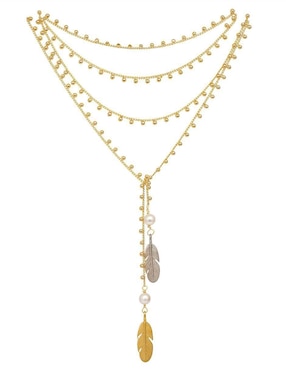 Collar de pluma Vangania de baño de oro 18 K