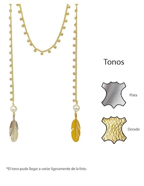 Collar de pluma Vangania de baño de oro 18 K