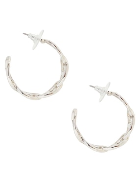 Aretes de aro circular Map con acabado brillante