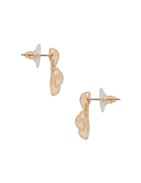 Aretes cortos de flor Map con acabado brillante