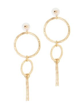 Aretes largos Map con acabado lustre