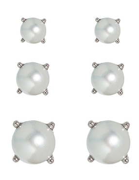 Set de aretes de perla Map con acabado pulido