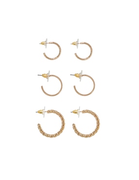 Set de aretes circulares Map con acabado lustre
