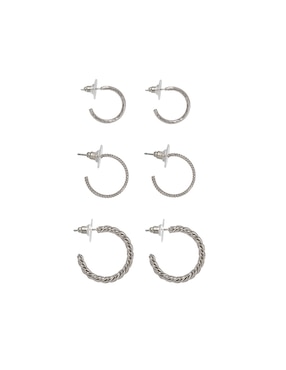 Set de aretes circulares Map con acabado lustre