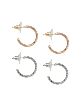 Set de aretes circulares Map con acabado lustre