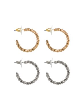 Set de aretes circulares Map con acabado lustre