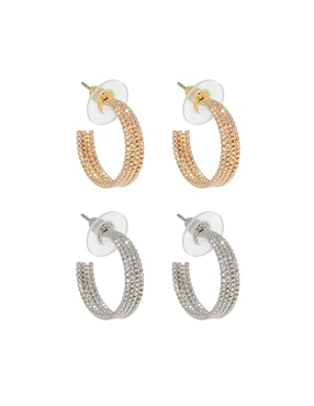 Set de aretes circulares Map con acabado lustre