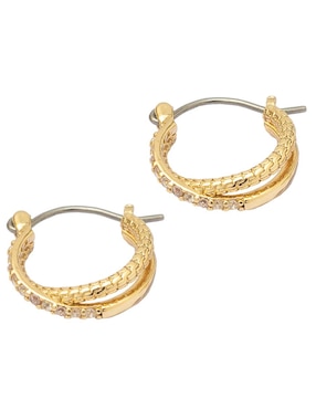 Aretes cortos circular Map con acabado brillante