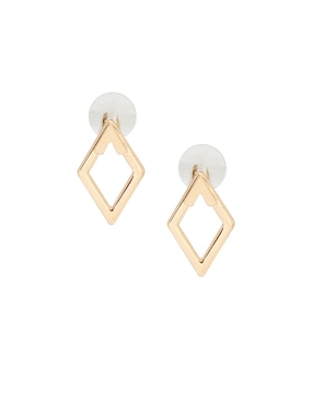 Aretes largos de rombo Map con acabado lustre
