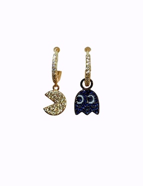 Set de aretes de fantasma Nira de oro laminado 10 k con acabado pulido zirconia cúbica