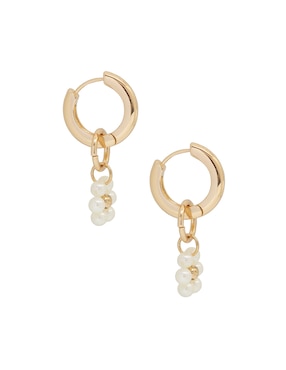 Aretes cortos de flor Map con acabado lustre