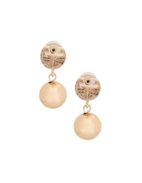 Aretes largos de esfera Map con acabado lustre imitación perla