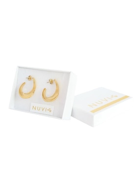 Aretes de círculo Nuvi con acabado brillante