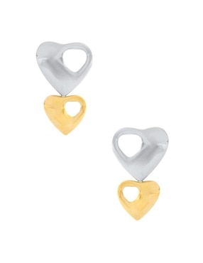 Aretes de corazón Nuvi con acabado brillante