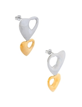 Aretes de corazón Nuvi con acabado brillante