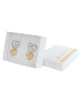 Aretes de corazón Nuvi con acabado brillante
